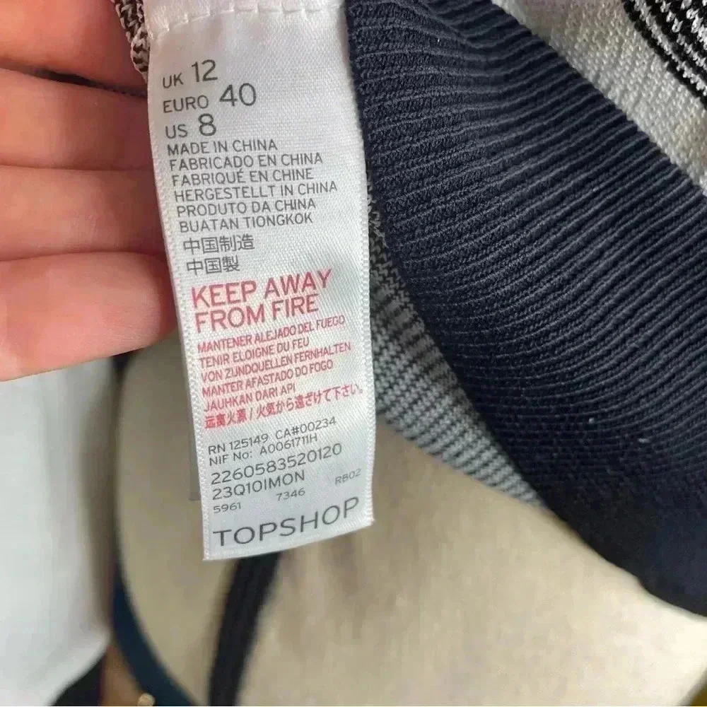 Topshop Varsity Chevron Knit Crew Sweater Size 8​​